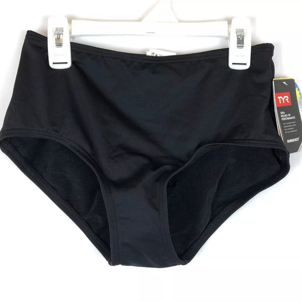 TYR, Women’s High Waisted Black Bikini Bottom, Size 6